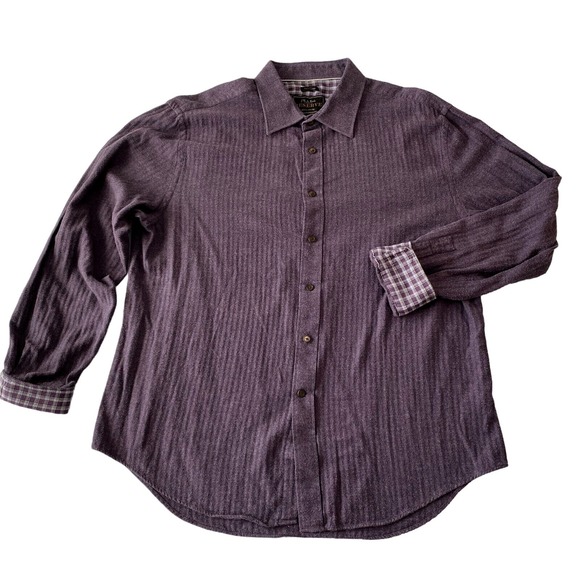 Jos A Bank Reserve Shirt Mens XL Purple Cashmere Blend Flip Cuff Soft Flannel - Picture 1 of 10